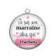 Pendentif Cabochon Argent - je suis une marraine plus que parfaite