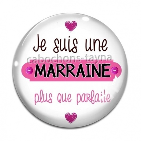 Cabochon Verre - je suis une marraine plus que parfaite