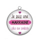 Pendentif Cabochon Argent - je suis une marraine plus que parfaite
