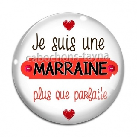 Cabochon Verre - je suis une marraine plus que parfaite