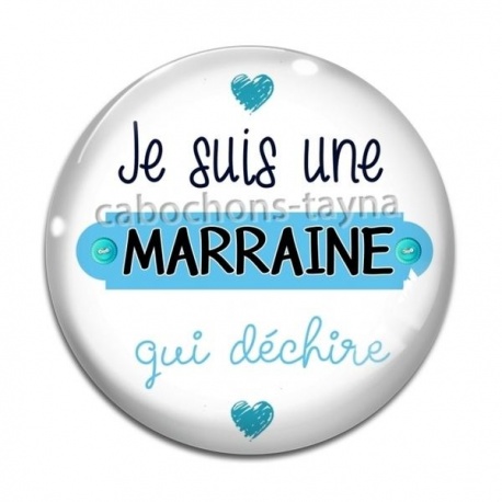 Cabochon Verre - je suis une marraine qui déchire