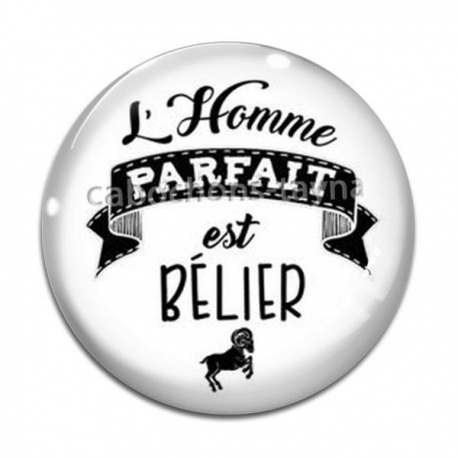 Cabochon Verre - l'homme parfait est bélier