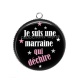 Pendentif Cabochon Argent -  marraine qui déchire