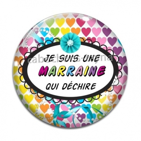 Cabochon Verre - je suis une marraine qui déchire