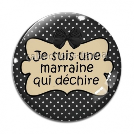 Cabochon Verre - je suis une marraine qui déchire