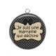 Pendentif Cabochon Argent - je suis une marraine qui déchire