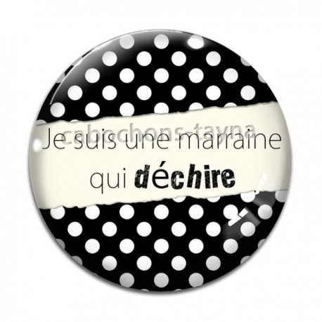 Cabochon Verre - je suis une marraine qui déchire