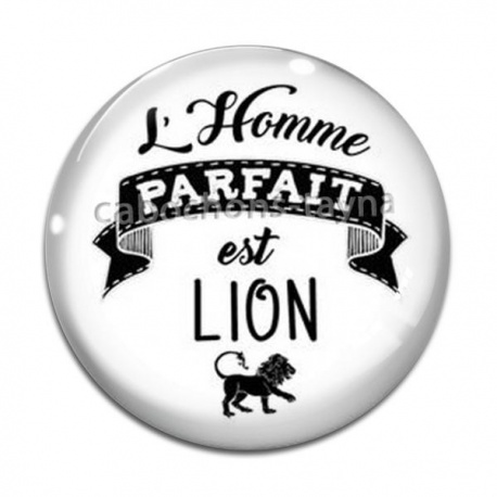 Cabochon Verre - l'homme parfait est lion