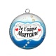 Pendentif Cabochon Argent - je t'aime marraine