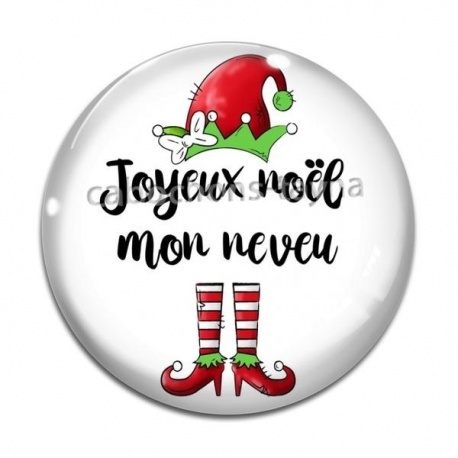 Cabochon Verre - joyeux noël mon neveu