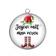 Pendentif Cabochon Argent - joyeux noël mon neveu