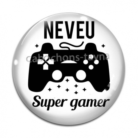 Cabochon Verre - neveu super gamer
