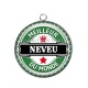 Pendentif Cabochon Argent - meilleur neveu