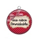 Pendentif Cabochon Argent - une nièce formidable
