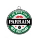 Pendentif Cabochon Argent - je suis un parrain qui déchire