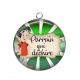Pendentif Cabochon Argent - parrain qui déchire