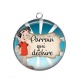 Pendentif Cabochon Argent - parrain qui déchire