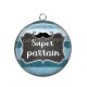 Pendentif Cabochon Argent - super parrain