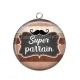 Pendentif Cabochon Argent - super parrain
