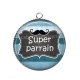 Pendentif Cabochon Argent - super parrain