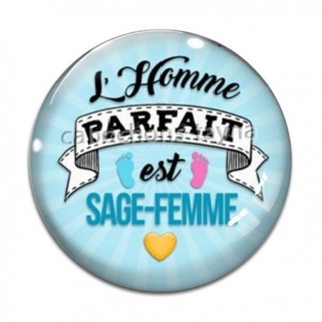Cabochon Verre - l'homme parfait est sage femme