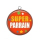 Pendentif Cabochon Argent - super parrain