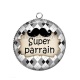 Pendentif Cabochon Argent - super parrain