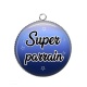 Pendentif Cabochon Argent - super parrain
