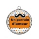 Pendentif Cabochon Argent - un parrain d'amour