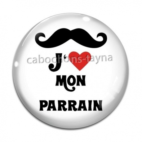 Cabochon Verre - j'aime mon parrain