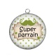 Pendentif Cabochon Argent - super parrain