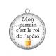Pendentif Cabochon Argent - mon parrain c'est le roi de l'apéro