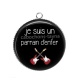 Pendentif Cabochon Argent - je suis un parrain d'enfer