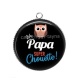 Pendentif Cabochon Argent - un papa super chouette