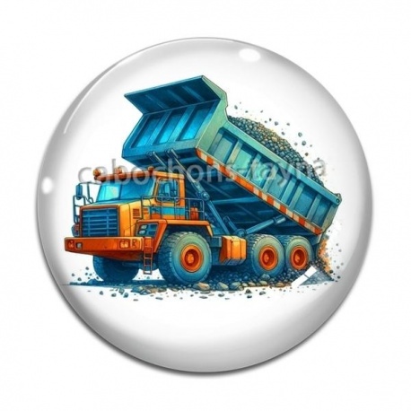 Cabochon Verre - camion de chantier