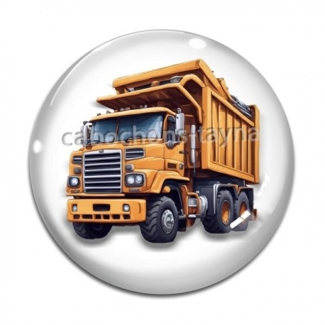 Cabochon Verre - camion de chantier