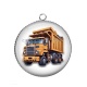 Pendentif Cabochon Argent - camion de chantier