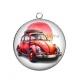 Pendentif Cabochon Argent - voiture coccinelle