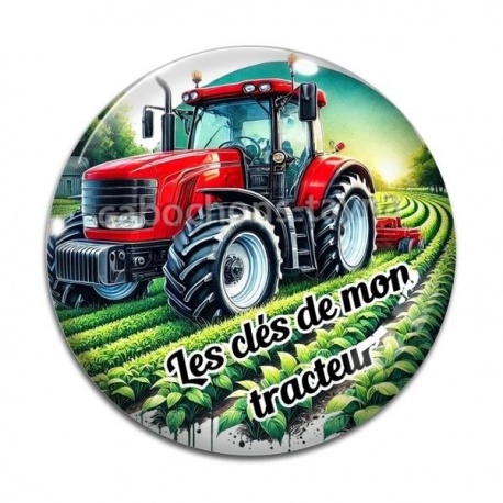 Cabochon Verre - les clés de mon tracteur