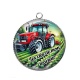 Pendentif Cabochon Argent - les clés de mon tracteur