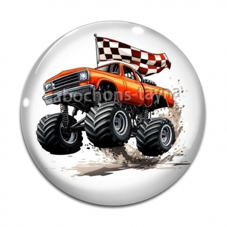 Cabochon Verre - Monster truck