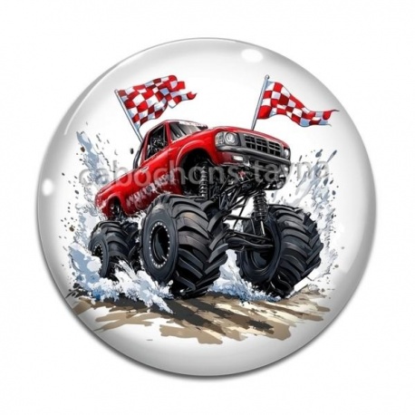 Cabochon Verre - Monster truck