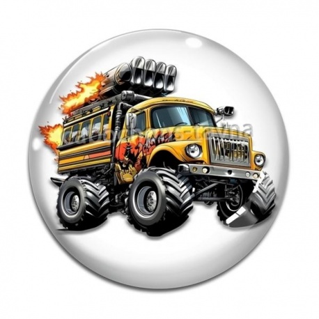 Cabochon Verre - Monster truck