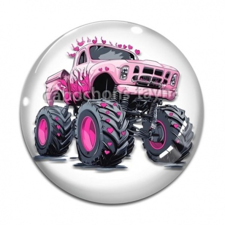 Cabochon Verre - Monster truck