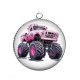 Pendentif Cabochon Argent - Monster truck