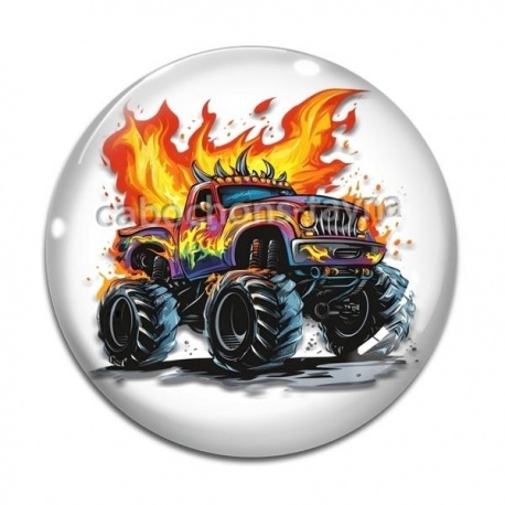 Cabochon Verre - Monster truck