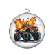 Pendentif Cabochon Argent - Monster truck