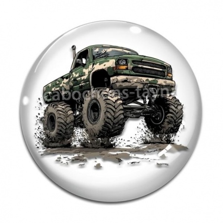 Cabochon Verre - Monster truck