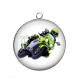 Pendentif Cabochon Argent - moto