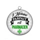 Pendentif Cabochon Argent - l'homme parfait est pharmacien